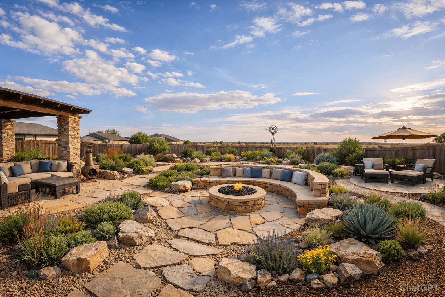 Specialized Xeriscaping in Odessa Texas | Buried Stone Rock Yard