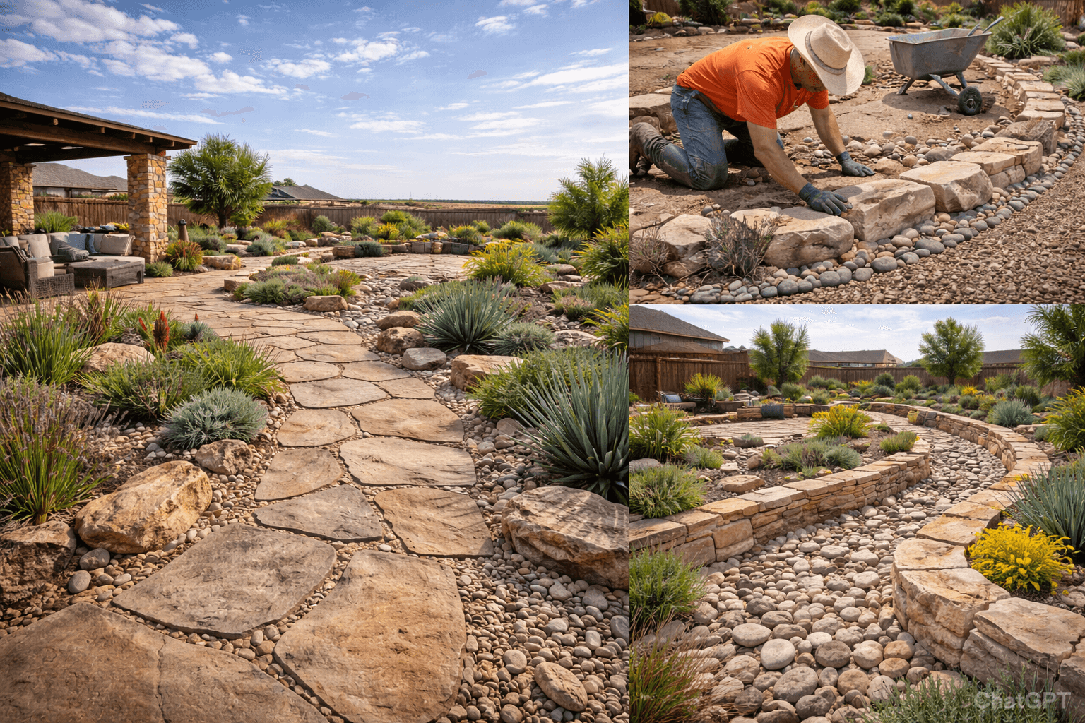 Xeriscaping with Natural Stone in West Texas | Buried Stone Rock Yard