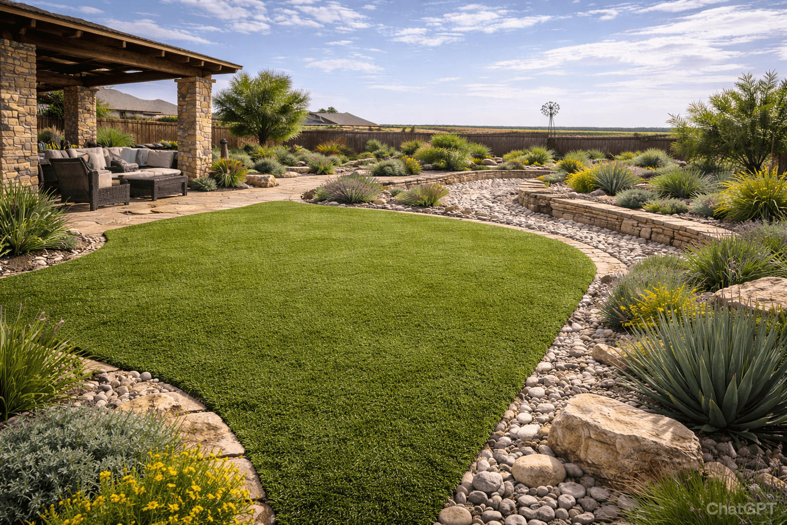 Best Artificial Turf for Your Patio in West Texas | Buried Stone Rock Yard