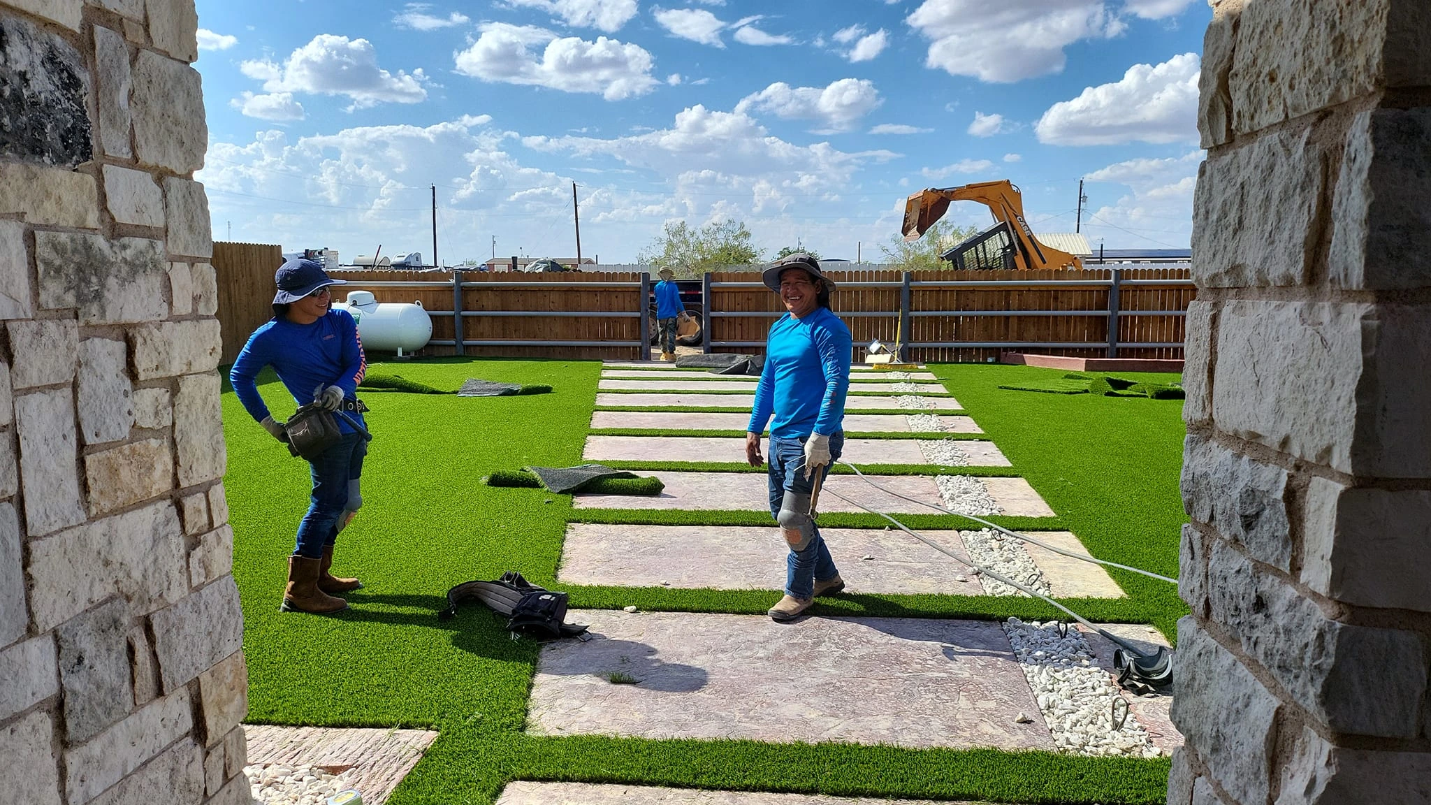 Artificial Grass Installers Near Odessa TX | Buried Stone Rock Yard