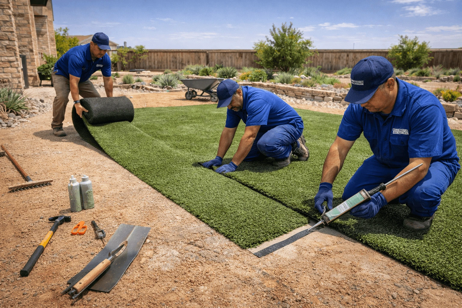 Artificial Grass Installers in Monahans Texas | Buried Stone Rock Yard